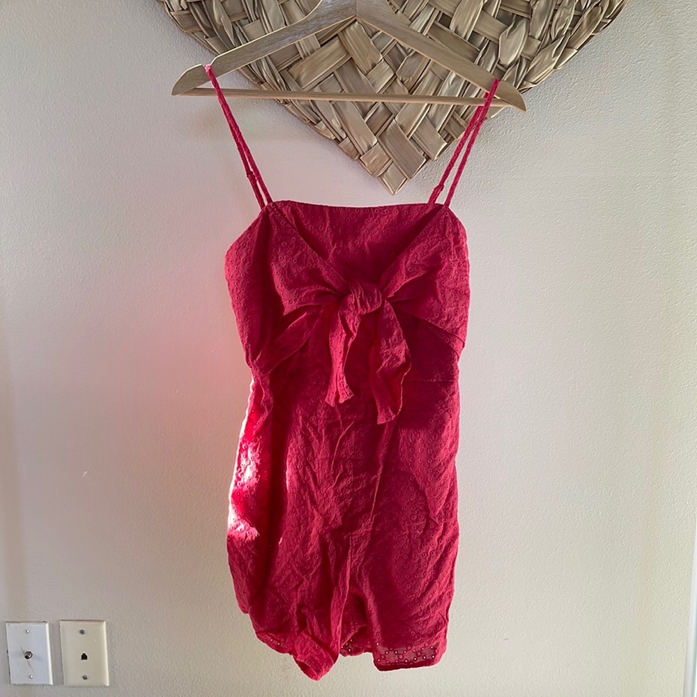Francescas Red Eyelet Romper